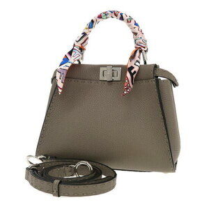 Fendi Peekaboo Cuoio Romano Python Shoulder Bag Tan